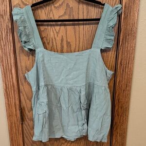 Women's Ruffled Sleeveless Top - Green